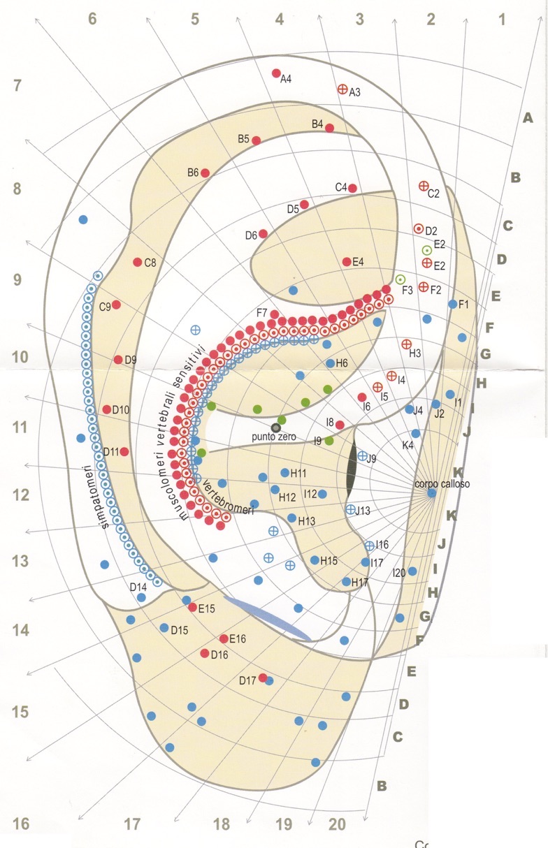 auricoloterapia mappa